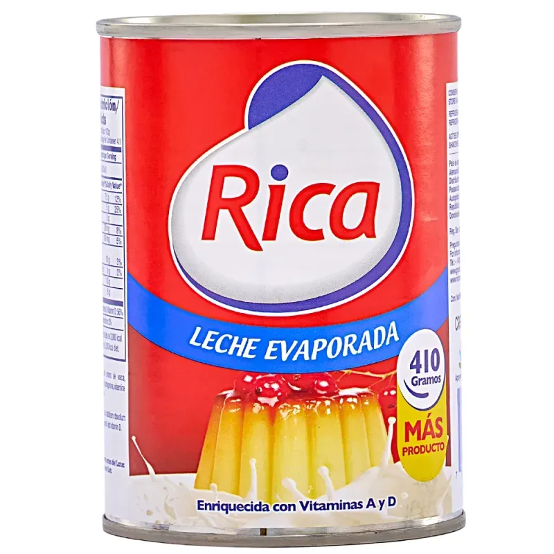 Rica Leche Evaporada Lata 410 G