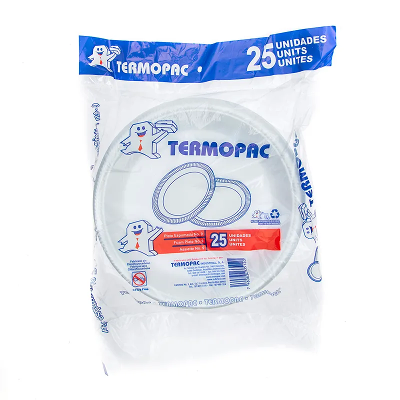 Termopac Platos #9 Hondos 25 Und