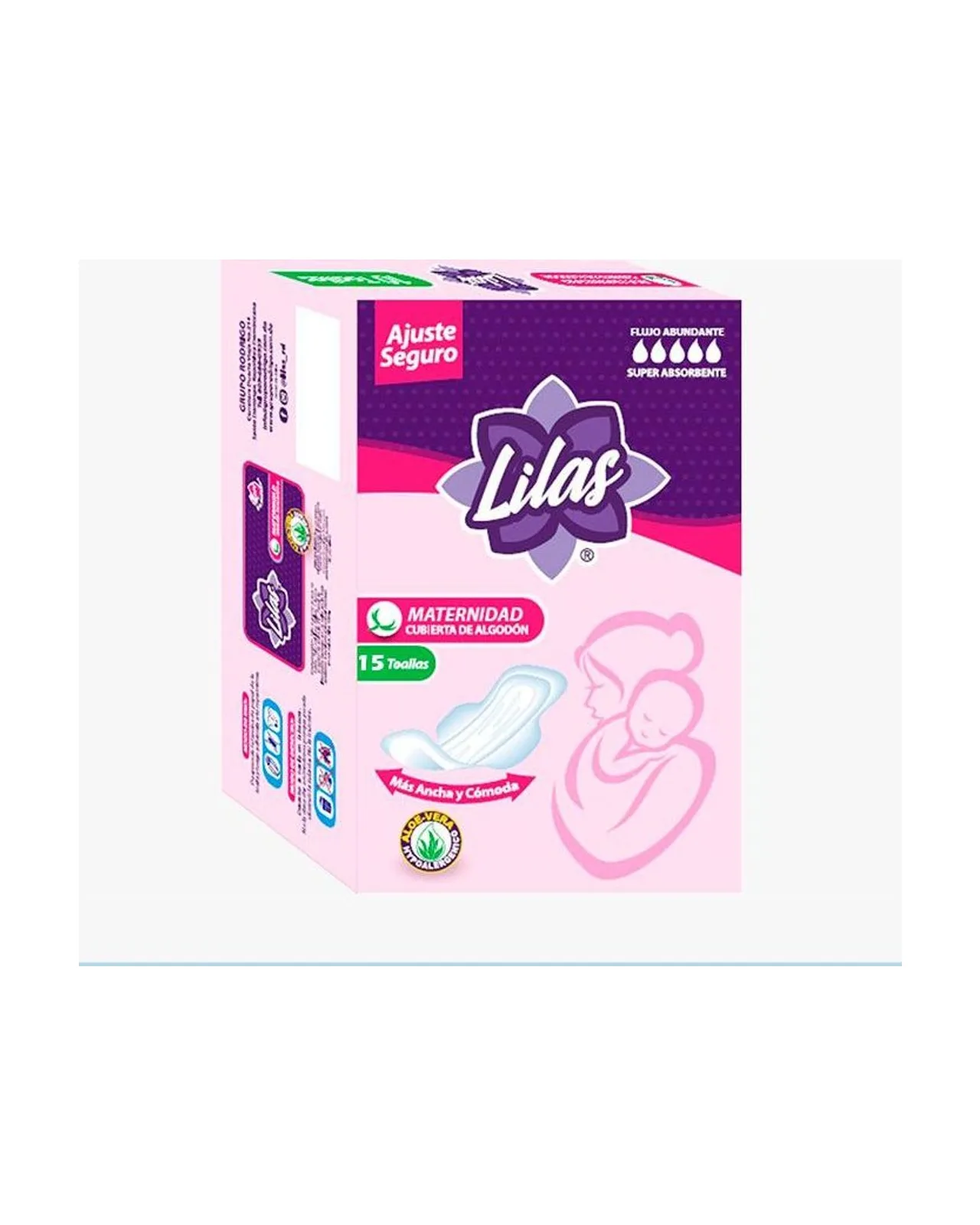 Toallas sanitarias Lilas Maternas 15 Unds