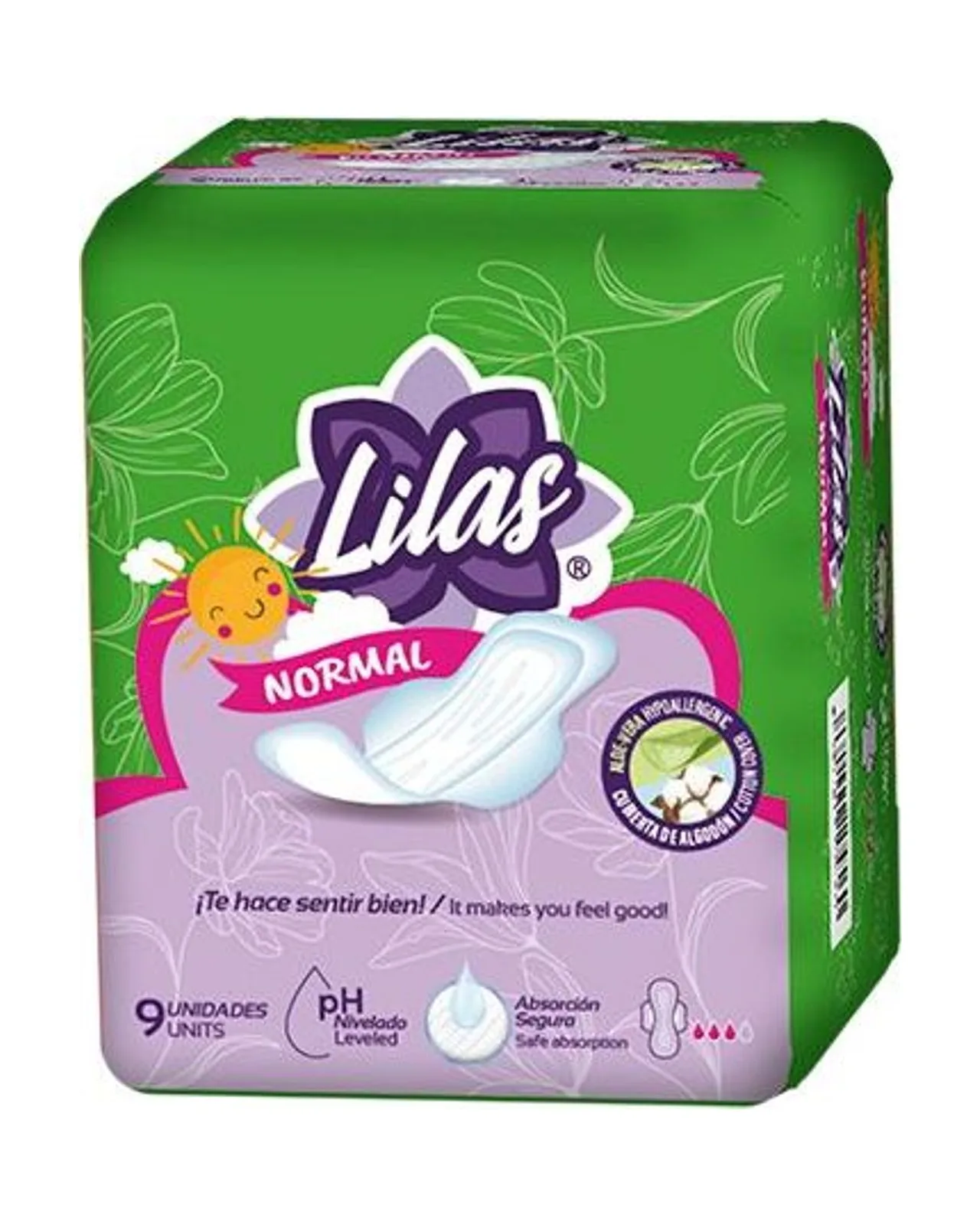 Toallas sanitarias Lilas Normal 9 Unds